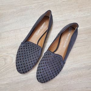 Franco Sarto Zerbino Leather Upper Blue Gray Flats